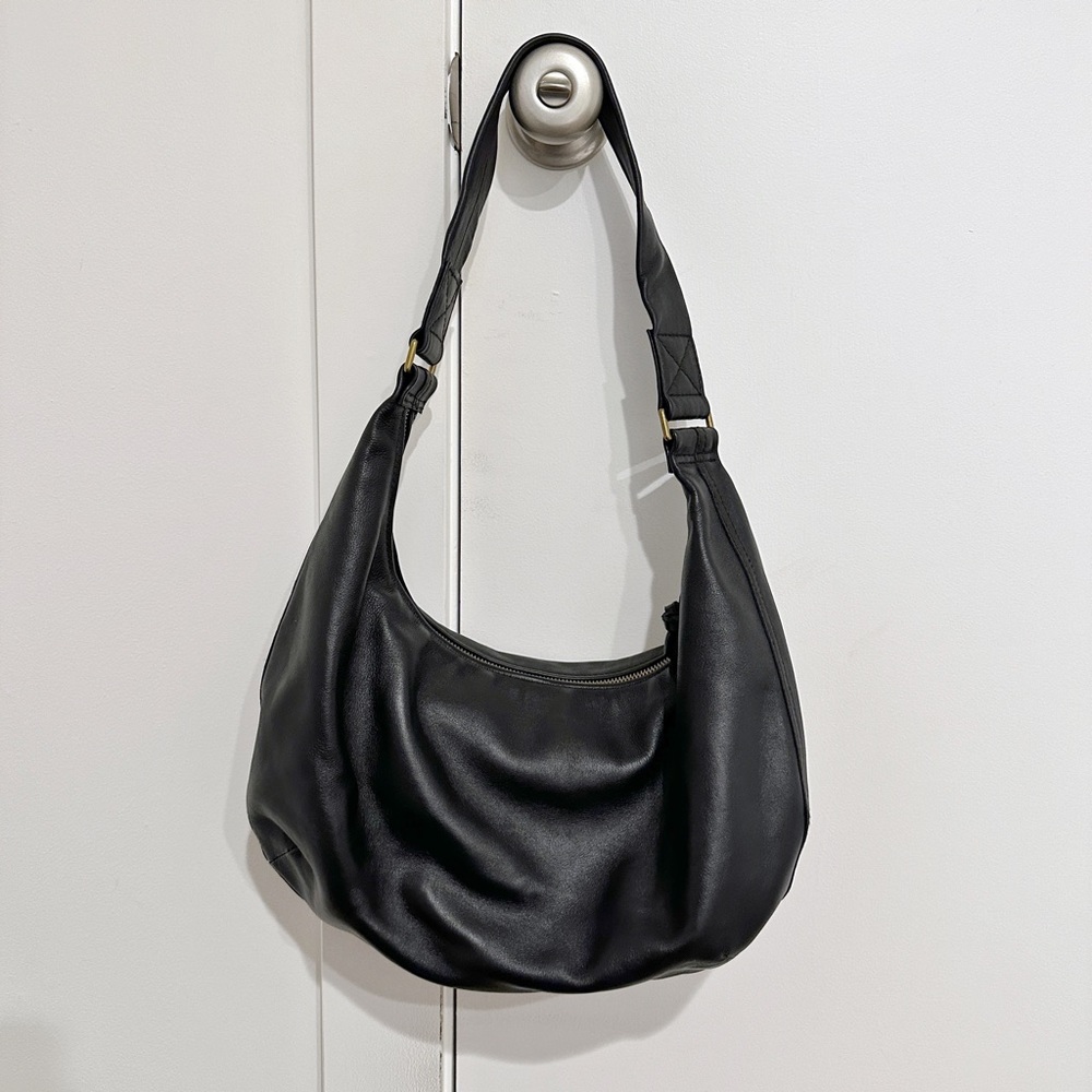 Madewell “Piazza Slouch” shoulder bag, black leather